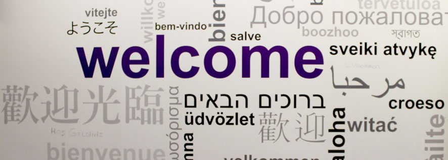 Welcome banner in the Social Science Centre